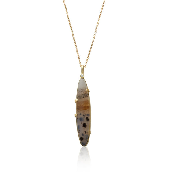 montana agate medium oval drop pendant